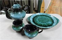 Blue Mountain Pottery Tea Set & Tray