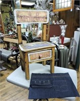 Folk Art Chair & Denim Bag & Pencil Case