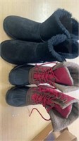 Two pairs of women’s boots one bearpaw size 11