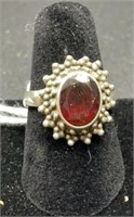 Sterling silver ring size 6, authenticity of red