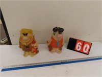 FRED & BARNEY FLINSTONES CHALKWARE BANKS - THIS