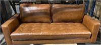 Scratch/dent Camel Leather Loveseat MSRP $1399