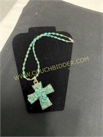 turquoise necklace with cross