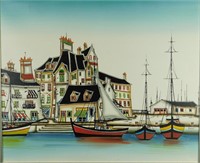Giclee Print of French Port Town Signed Benet