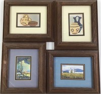 William Zivic Set of 4 Miniature Paintings