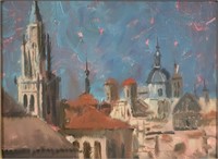 CW Mundy "Rooftops & Spires in Spain" Oil on Linen