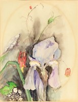 VTG Alice San Pietro "Irises" Watercolor