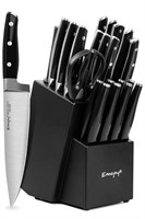 Knife Set with Block, 22 pcs Kitchen Knives with