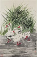 Xu Beihong 1895-1953 Chinese Watercolor Geese