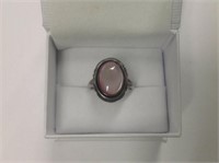 .925 Sterling Silver Pink Moonstone Ring believe t