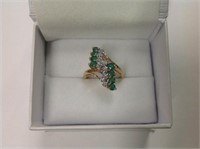 14k yellow gold Emerald & Diamond Ring