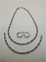 .925 Sterling Silver Hugs & Kisses Jewelry Set