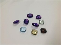 Large collection various cut gemstones mostly oval