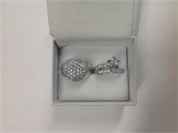 2pc .925 Sterling Silver CZ Rings 12.1 grams total