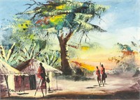 Ben Enwonwu Nigerian Oil on Canvas