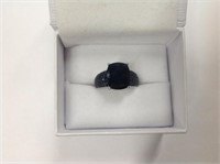 .925 Sterling Silver Black Tourmaline Ring