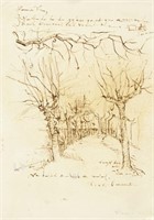 Vincent Van Gogh Dutch Ink on Paper Sketch