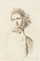 French Graphite on Paper Portrait