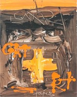 Antoni Tapies Spanish Modernist Oil on Canvas