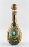 Vintage European Wood Carved Water Bottle
