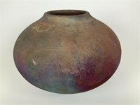 Signed & dated 1994 Raku pottery vessel