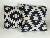 2 Blue & White Decorative pillows