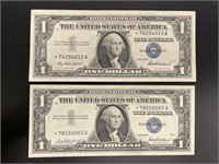(2) 1957 United States One Dollar Silver