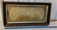 Deep Walnut frame with sampler that says "the old