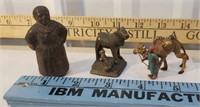 3 metal paper weights - black mammy, camel, and