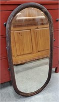 Long oval beveled mirror
