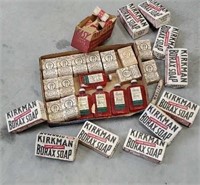 Box of Old country store items - kirkman soap,