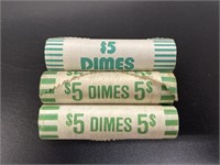 (150) Roosevelt Dimes, Rolled