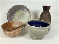 Stoneware pottery lot