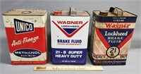 Lot of 3 Old Advertising Cans Wagner & Unico