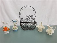 Apple Wire Basket & Vase Decor