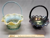 2 Fenton Glass Baskets