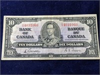 1937 Bank of Canada Ten Dollar Bill