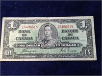1937 Bank of Canada One Dollar Bill