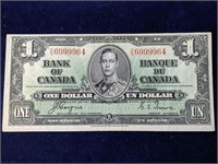 1937 Bank of Canada One Dollar Bill