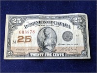 1923 Dominion of Canada 25 Cent Note