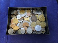 Bin of Misc Foreign Coins