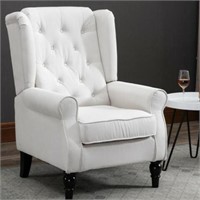 Lachesis Fabric Tufted Club Wingback Chair Linen