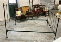 Antique Green Cast Metal Bed Frame