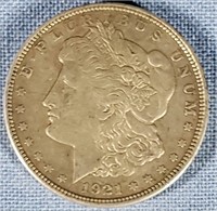 1921 D Morgan Silver Dollar ET 40