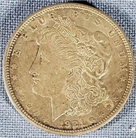 1921 D Morgan Silver Dollar AV 50