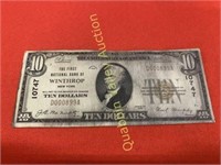 THE FIRST NATIONAL BANK OF WINTHROP US $10 BILL