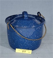 Blue Enamel Cook Pot 5" x 6"