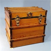 Pine Shipping or Storage Trunk 23"h, 24"w, 19"d