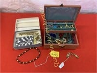 2 BOXES OF VINTAGE COSTUME JEWELRY