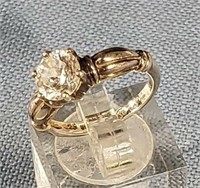 .925 Silver Quartz Ring Size 6